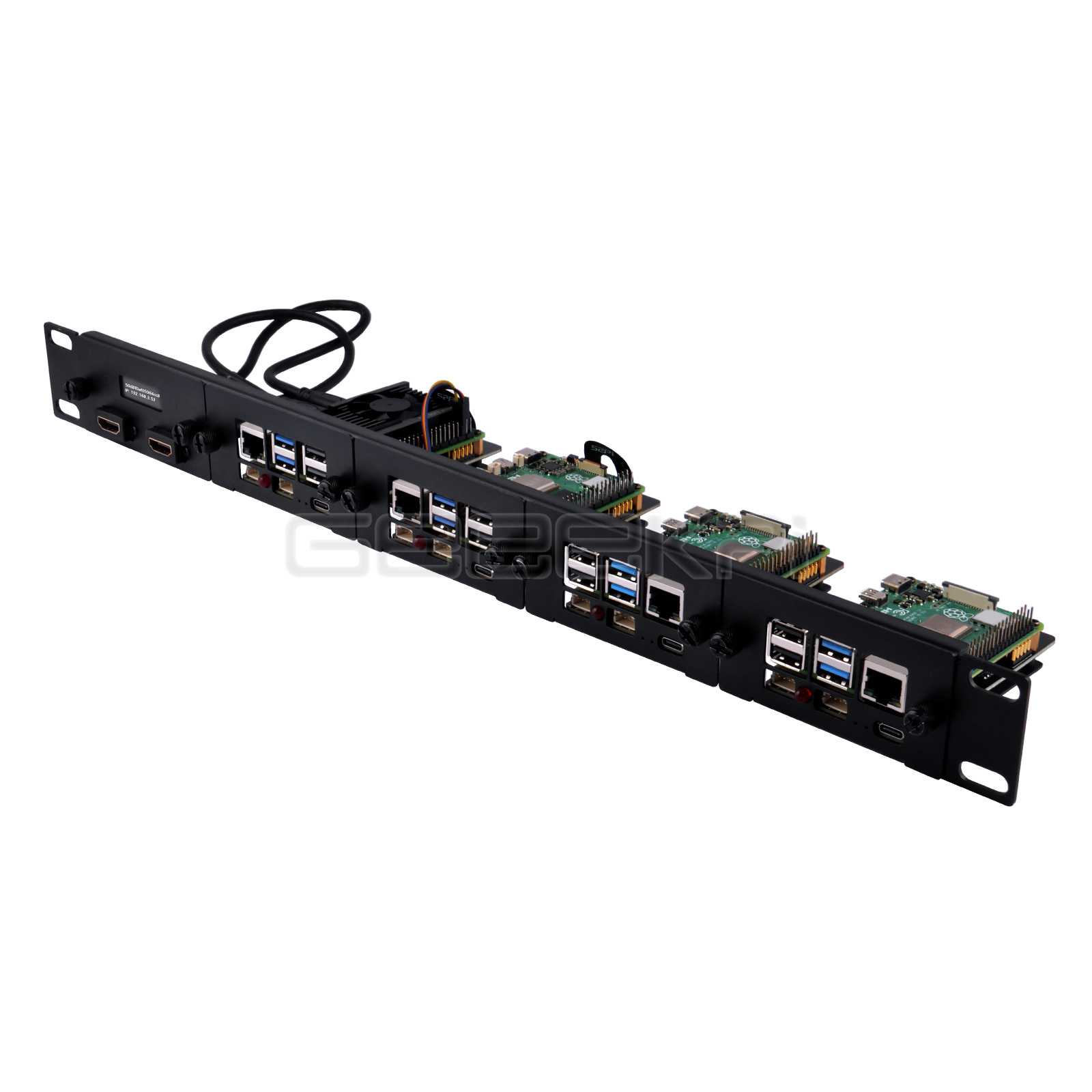 Raspberry Pi Rackmount 1U 19 Inch - Комплект стальных кронштейнов для монтажа в